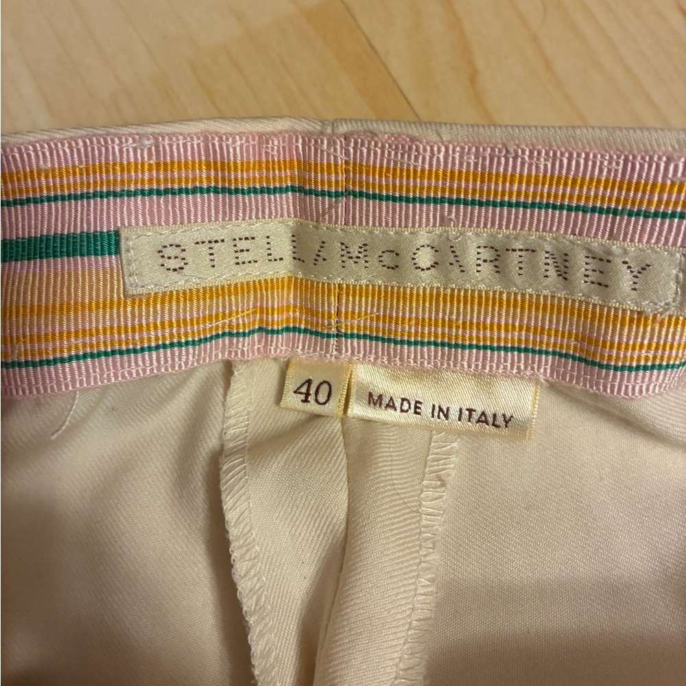 Stella McCartney Cream 100% Wool Tailored Flare Trousers Sz 40 US 4/6 - Picture 8 of 16